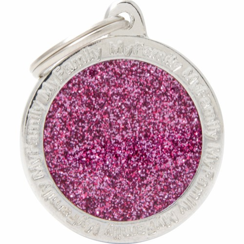 MyFamily Shine Cirkel Hundetegn - Med Glitter - Stor - Pink thumbnail