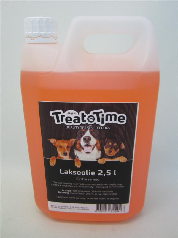 TreatTime Lakseolie - Med Omega 3 & 6 - 2,5liter
