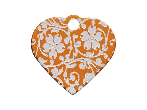 IMarc Hundetegn Hjerte Ornate Blomst - Lille - Orange