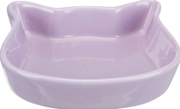 Trixie Katteskål i Keramik - Med Ansigt - 0,25L - 12cm - lilla