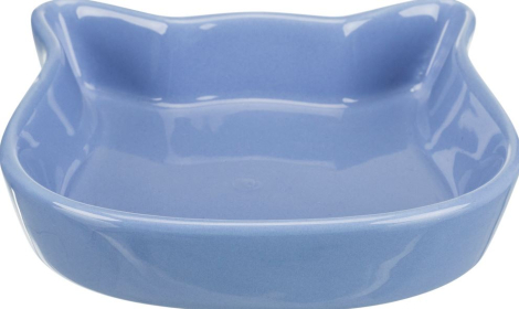 Trixie Katteskål i Keramik - Med Ansigt - 0,25L - 12cm - blå
