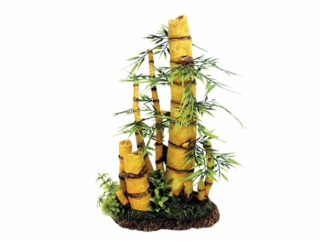 Nobby Akvarie Dekorations Bambus - Med Planter - 20x11,8x33,7cm
