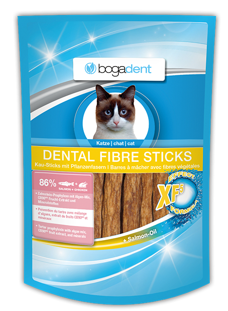 Billede af BogaDent Katte DENTAL Fibre Sticks - Med Laks - 50g
