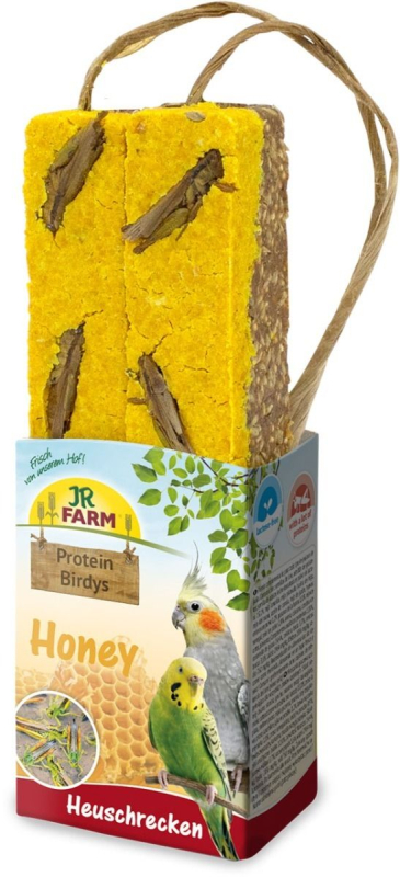 Se JR Farm Birdys Proteinbar - Med Honning & Græshopper - 150g hos Dyreverdenen.dk
