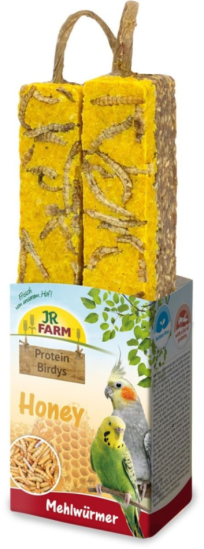 Se JR Farm Birdys Proteinbar - Med Honning & Melorme - 150g hos Dyreverdenen.dk