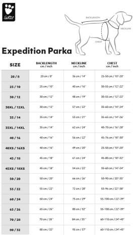 Hurtta Expedition Parka Hundejakke - Flere Størrelser - Bilberry - måleskema