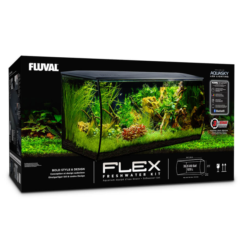 Flex Akvarie - Med LED - 123l - Sort - 2.399,00kr.