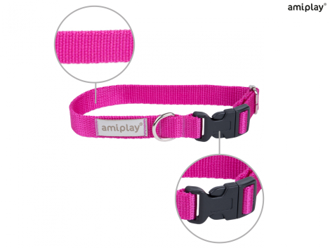 Amiplay Samba Hundehalsbånd - Flere Størrelser - Pink nærbillede