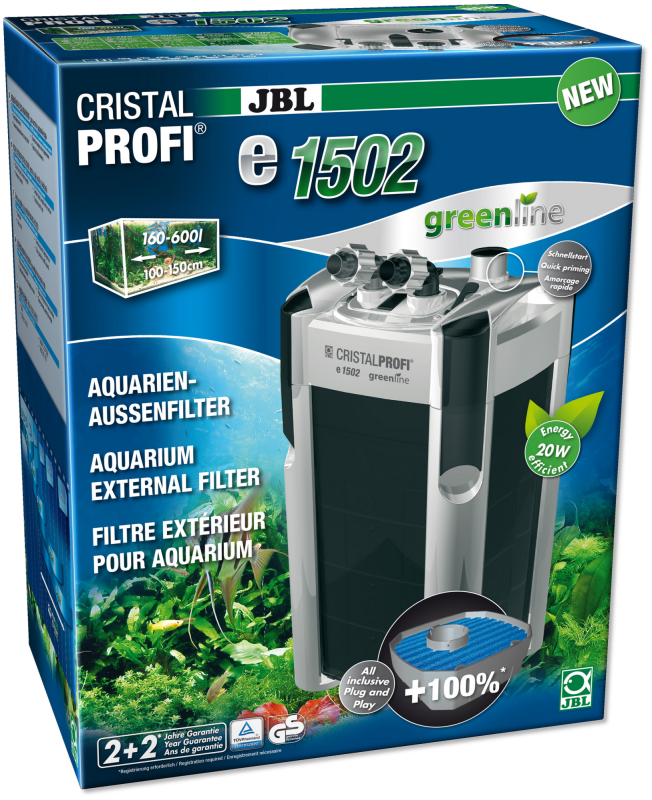 JBL Cristalprofi E1502 Greenline Udvendigt Akvariefilter - 160-600l