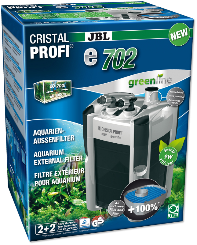 Se JBL Cristalprofi E702 Greenline Udvendigt Akvariefilter - 60-200l hos Dyreverdenen.dk