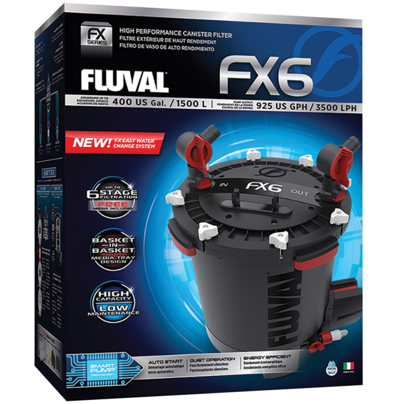 Se Fluval FX6 Akvarie Spandpumpe - 3500L/H - 41w - Op Til 1500L hos Dyreverdenen.dk