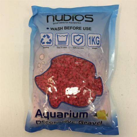 Nubios Rød Akvariegrus - 2-3mm - 1kg