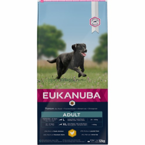 Eukanuba Adult Hundefoder - Large Breed - Med Kylling - 12kg
