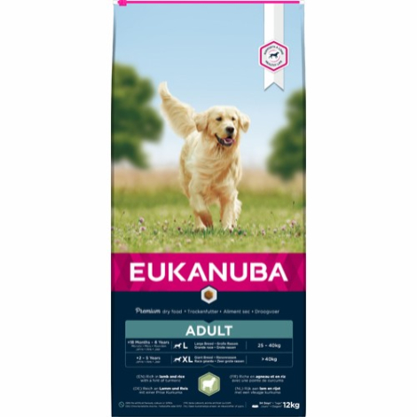 Eukanuba Adult Hundefoder - Large Breed - Med Lam - 12kg