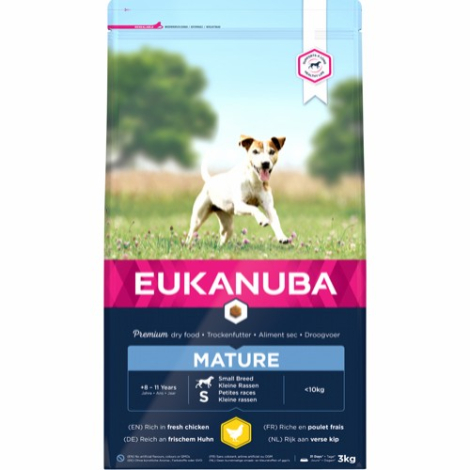 Eukanuba Mature Hundefoder - Small Breed - Med Kylling - 3kg