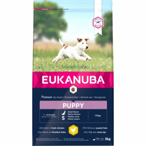 Eukanuba Hvalpefoder - Small Breed - Med Kylling - 3kg