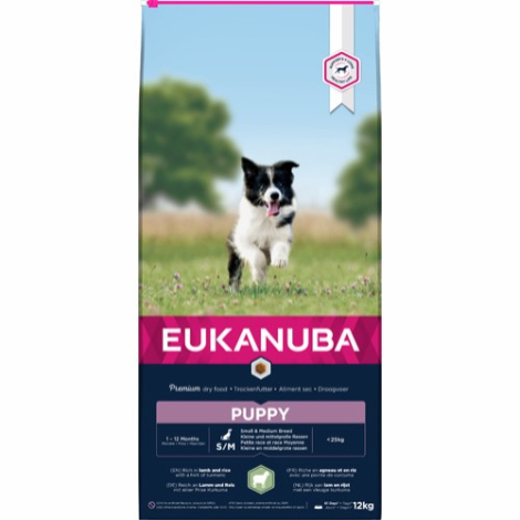 Eukanuba Hvalpefoder - Small & Medium Breed - Med Lam - 12kg