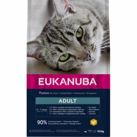 Eukanuba Adult Kattefoder - Med Kylling - 10kg - Kornfri