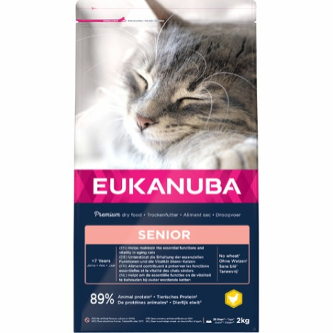 Eukanuba Senior Kattefoder - Med Kylling - 2kg - Kornfri