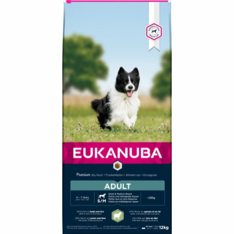 Eukanuba Adult Hundefoder - Small & Medium Breed - Med Lam - 100g - Foderprøve