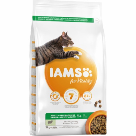 Iams For Vitality Adult Kattefoder - Med Lam - 3kg