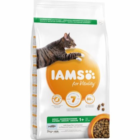 Iams For Vitality Adult Kattefoder - Med Havfisk - 3kg