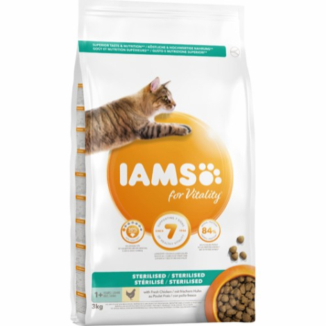 Iams For Vitality Adult Kattefoder - Sterilised - 3kg