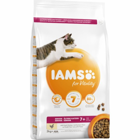 Iams For Vitality Mature & Senior Kattefoder - Med Kylling - 3kg