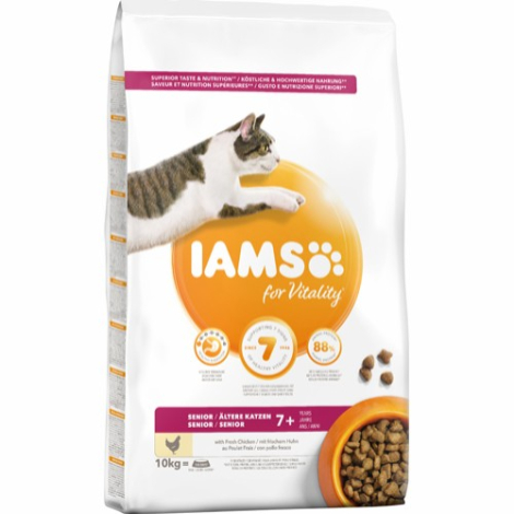 Iams For Vitality Mature & Senior Kattefoder - Med Kylling - 10kg