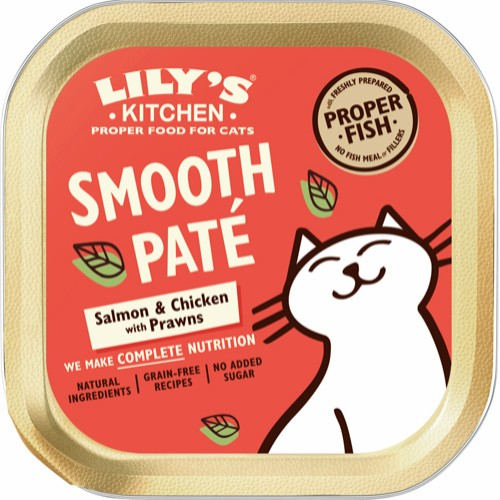 Lily´s Kitchen Katte Vådfoder Smooth Pate - Med & Laks Kylling - 85g - Kornfri