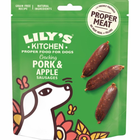Lily's Kitchen Hundegodbidder Pølser - Med Svinekød & Æble - 70g - Kornfrit