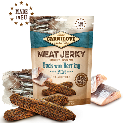 Carnilove Meat Jerky Hundegodbidder - Med And & Sildefillet - 100g - Kornfrie - EU