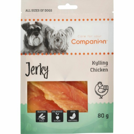 Companion Hundesnack Kyllige Jerky - 80g - Gluten- & Sukkerfri