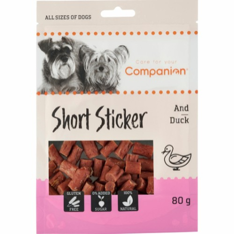 Companion Hundesnack Små Ande Stickers - 80g - Gluten- & Sukkerfri