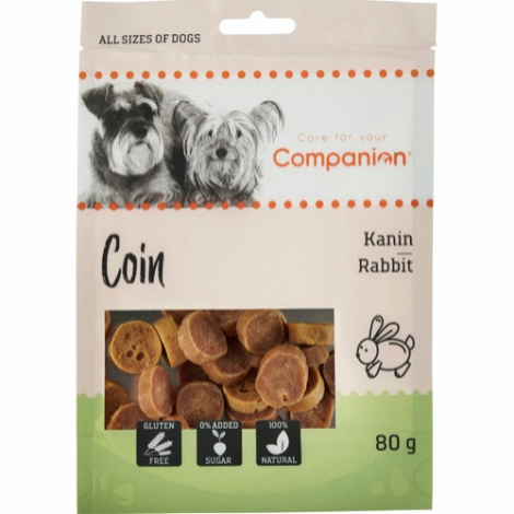 Companion Hundesnack Kanin Coins - 80g - Gluten- & Sukkerfri