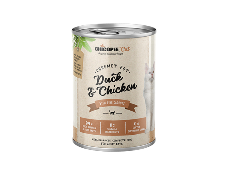 Chicopee Gourmet Pot Kattevådfoder - Med And & Kylling - 400g - Glutenfrit