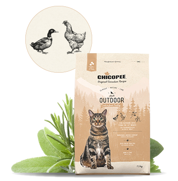 Chicopee Classic Nature Line Outdoor Kattefoder - Med Fjerkræ - 15kg