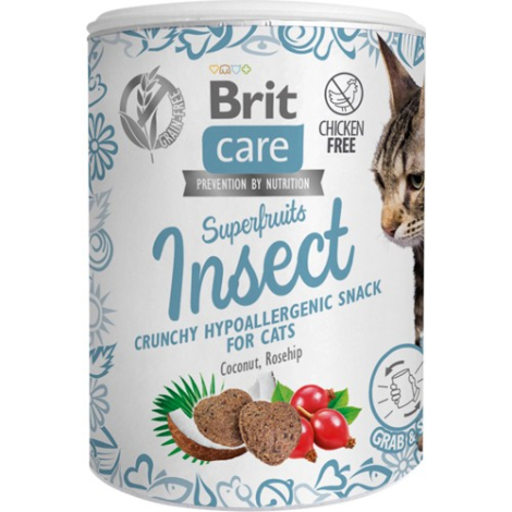 Brit Care Kattegodbidder Superfruits - Med Insekt, Kokos & Hyben - 100g - Kornfrie - EU