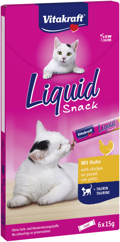 Billede af Vitakraft Liquid Katte Snack med Fjerkræ og Taurin 6x15g hos Dyreverdenen.dk