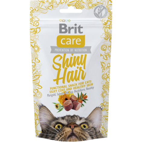Brit Care katte snack, sund og silke blød pels med lakse olie, havtorn og hyben, 50g