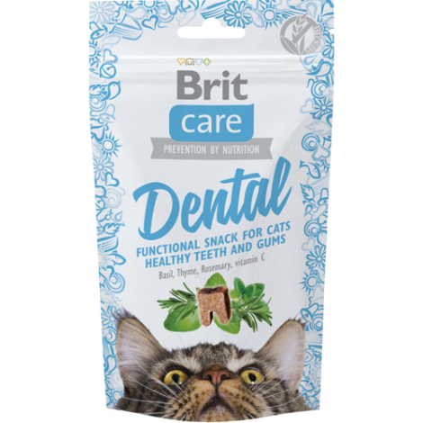 Brit Care Katte Snack Kornfrie Godbidder Dental Med Krydderier Og Vitamin C - 50g
