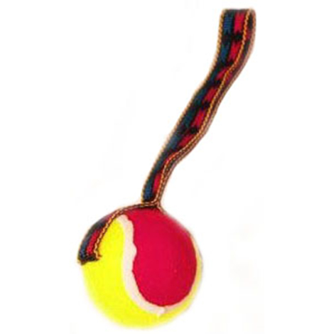 Kw Hundelegetøjs Tennisbold Med Kastestrop, Ø6cm - 30cm
