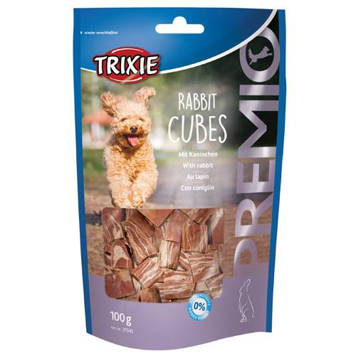 Billede af Trixie Hunde Snack Godbidder af Kaninkød i Terninger - 100g - 70% Kød