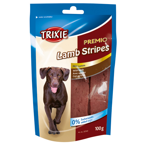 Se Trixie Premio Lamb Stripes 100 g hos Dyreverdenen.dk