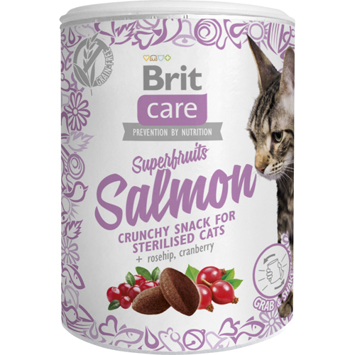 Billede af Brit Care Katte Snack med Laks og Super Frugt - 100g - Kornfrie