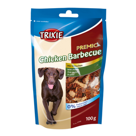 Trixie Premio Hunde Snack Godbidder - Med Kylling Barbecue - 100g - Sukkerfrie - 65% Kød