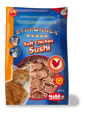 StarSnack Katte Snack Godbidder - Med Blød Kyllinge Sushi - 85g - 2% Fedt