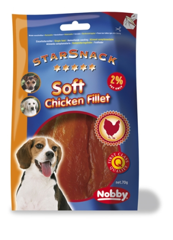 StarSnack Hunde Snack Godbidder - Med Blød Kyllinge Filet - 70g - 2% Fedt