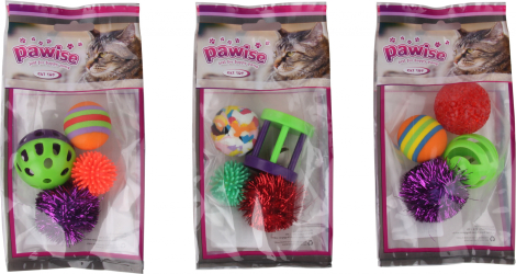 PaWise Kattelegetøj - Med 4 Bolde