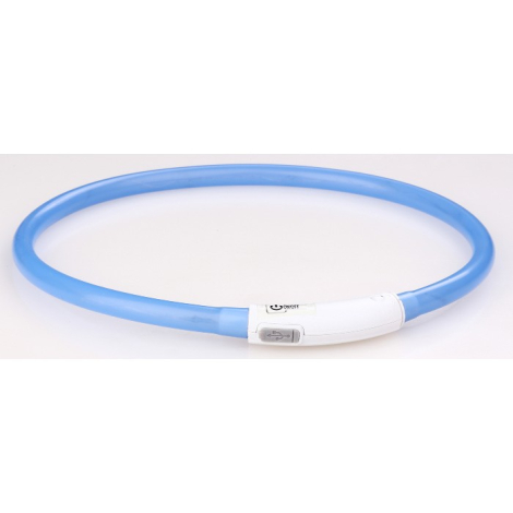 Hunde Lyshalsbånd - Med USB Kabel - Blå
